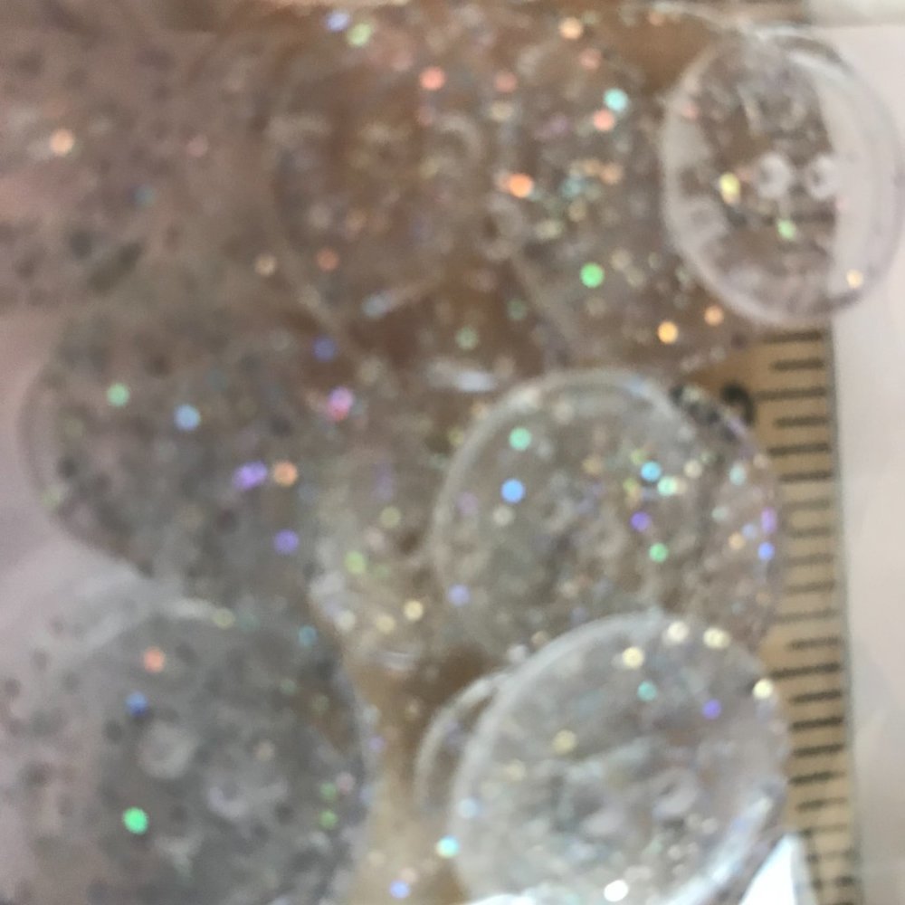 20 Clear Glittered Buttons New - $1 if bundled